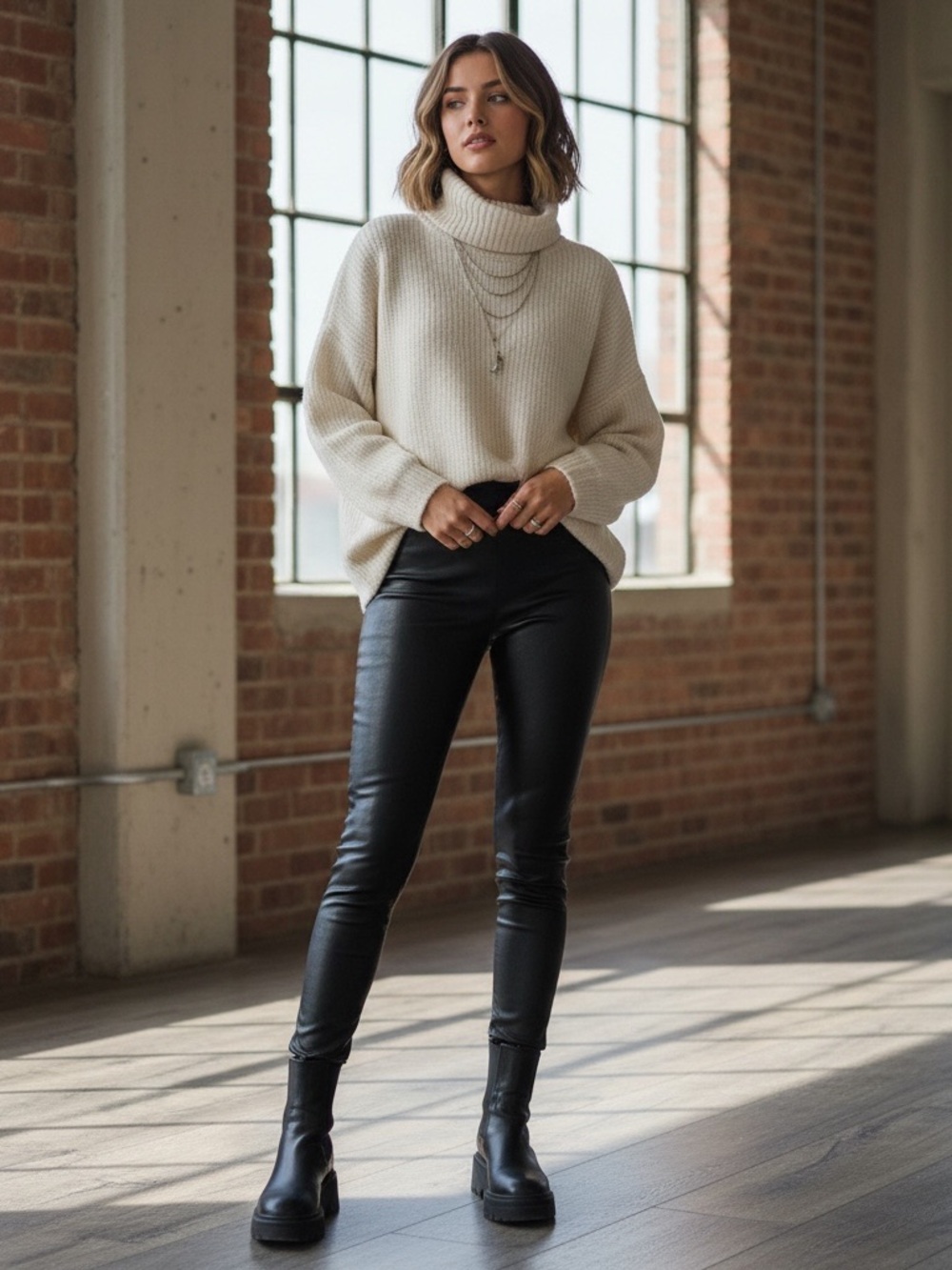 • Wilfred Free • Aritzia Faux Leather Leggings Black Womens XS